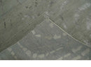 Modern Abstract 5x7 Olive and Gray Hand Knotted Wool and Silk Area Rug