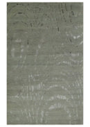 Modern Abstract 5x7 Olive and Gray Hand Knotted Wool and Silk Area Rug