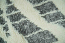Modern Abstract 5x8 Ivory and Charcoal Texture Moroccan Style Plush Pile wool Rug