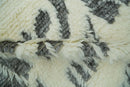 Modern Abstract 5x8 Ivory and Charcoal Texture Moroccan Style Plush Pile wool Rug