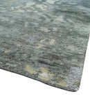 Modern Abstract 8x10 Beige, Ivory and Gray Hand Knotted Bamboo Silk and Wool Area Rug
