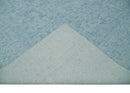 Modern Abstract 8x10 Hand Loomed Silver and Aqua High Low Pile Blended Wool Rug