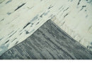 Modern Abstract Beige and Gray Hand Knotted Moroccan Style Plush Pile 5x8 wool Rug