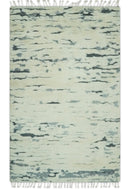 Modern Abstract Beige and Gray Hand Knotted Moroccan Style Plush Pile 5x8 wool Rug