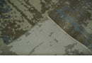 Modern abstract Beige, Olive and Gray 6x9 Hand Knotted Wool and Art Silk Area Rug