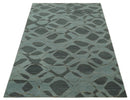 Modern Abstract Charcoal and Gray Hand loom 6x9 Wool and Art Silk Area Rug