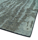 Modern abstract Charcoal and Light Blue Hand knotted 5x8 wool Area Rug