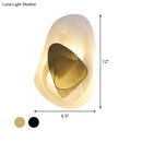 DecorBites™ Minimalist Clear Glass Rock Wall Sconce: Black/Gold LED Flush Mount for Dining Room