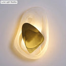 DecorBites™ Minimalist Clear Glass Rock Wall Sconce: Black/Gold LED Flush Mount for Dining Room