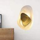DecorBites™ Minimalist Clear Glass Rock Wall Sconce: Black/Gold LED Flush Mount for Dining Room