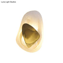 DecorBites™ Minimalist Clear Glass Rock Wall Sconce: Black/Gold LED Flush Mount for Dining Room