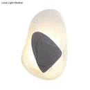 DecorBites™ Minimalist Clear Glass Rock Wall Sconce: Black/Gold LED Flush Mount for Dining Room