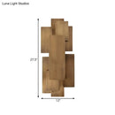 Modern abstract dark wood wall sconce stairway direct wired light
