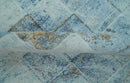Modern Abstract Design Blue And Brown 8x10 Hand Knotted Wool Area Rug