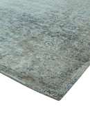 Modern Abstract Design Gray 8x10 Hand Knotted Art Silk Rug