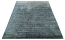 Modern Abstract Design Gray And Silver 9x11 Hand Knotted Bamboo Silk Area Rug