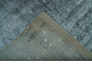 Modern Abstract Design Gray And Silver 9x11 Hand Knotted Bamboo Silk Area Rug