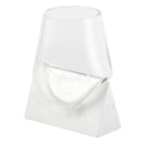 Modern abstract glass vase with white marble base living room decor