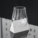 Modern abstract glass vase with white marble base living room decor