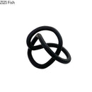 Modern abstract gold ring knot sculpture living room art decor