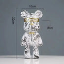 Modern abstract graffiti bear figurine living room decor statuette