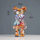 Modern abstract graffiti bear figurine living room decor statuette