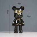 Modern abstract graffiti bear figurine living room decor statuette