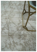 Modern Abstract Gray and Silver Hand knotted 6x9 Viscose Area Rug
