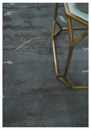 Modern Abstract Gray, Charcoal and Ivory Hand knotted 5x7 wool and Art Silk Area Rug