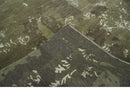 Modern Abstract Green and Silver Hand loom wool and Art Silk Area Rug