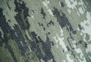 Modern abstract Green, Charcoal, Ivory and silver Hand Knotted 5x8 wool Area Rug