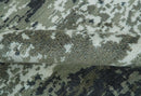 Modern abstract Green, Charcoal, Ivory and silver Hand Knotted 5x8 wool Area Rug
