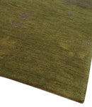 Modern Abstract Green, Olive, Charcoal and Brown Hand knotted 6x9 wool Area Rug