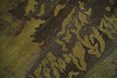 Modern Abstract Green, Olive, Charcoal and Brown Hand knotted 6x9 wool Area Rug