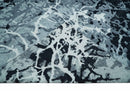 Modern Abstract Hand Knotted 8x10 Ivory, Gray, Charcoal and Black  Wool and Blended Silk Area Rug