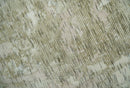Modern Abstract Ivory, Green and Charcoal 5x8 Hand loom Wool and Viscose Area Rug