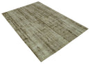 Modern Abstract Ivory, Olive and Beige Hand Knotted 6x9 wool and art silk Area Rug