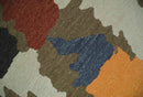 Modern Abstract Look Multi Color 5x8 Hand Woven Soumak Dhurrie Wool Area Rug
