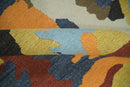Modern Abstract Look Multi Color 5x8 Hand Woven Soumak Dhurrie Wool Area Rug