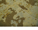 Modern Abstract Olive, Beige and Brown Hand knotted 5x6.6 wool Area Rug