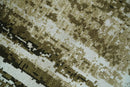 Modern Abstract Olive, ivory and Green Hand Knotted 5x8 wool and Art Silk Area Rug