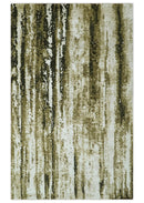 Modern Abstract Olive, ivory and Green Hand Knotted 5x8 wool and Art Silk Area Rug