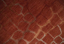 Modern Abstract Rust 5x7 Handloom wool and Art Silk Area Rug