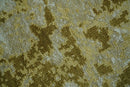 Modern Abstract Shades of Olive and Silver 5x8 Hand knotted wool and art silk area rug