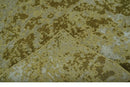 Modern Abstract Shades of Olive and Silver 5x8 Hand knotted wool and art silk area rug