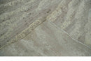 Modern Abstract Silver and Beige Hand knotted 6x9 Art Silk Area Rug