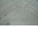 Modern Abstract Silver And Gray Hand knotted Art Silk Area Rug