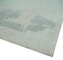 Modern Abstract Silver And Gray Hand knotted Art Silk Area Rug