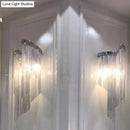 Modern abstract silver wall light with tassel aluminum shade living room