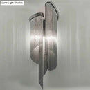 Modern abstract silver wall light with tassel aluminum shade living room